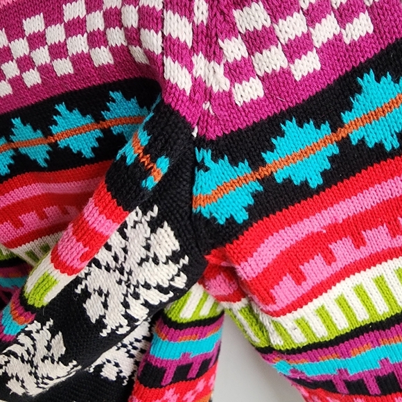 Vintage Catherine Stewart Fairisle Nordic Knit Sweater Womens 1/4 Zip L - Picture 8 of 9